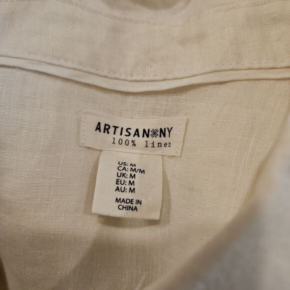 Artisan NY 100% Linen Top/Jacket sz M oversized - Picture 3 of 8